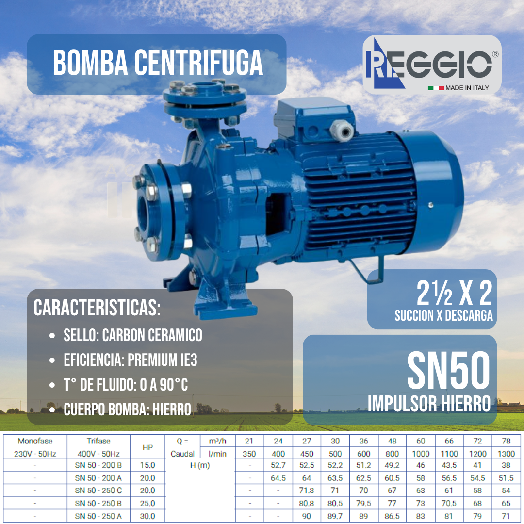SN 50-200 A - Potencia 20HP - Voltaje 380v - Reggio (IT)
