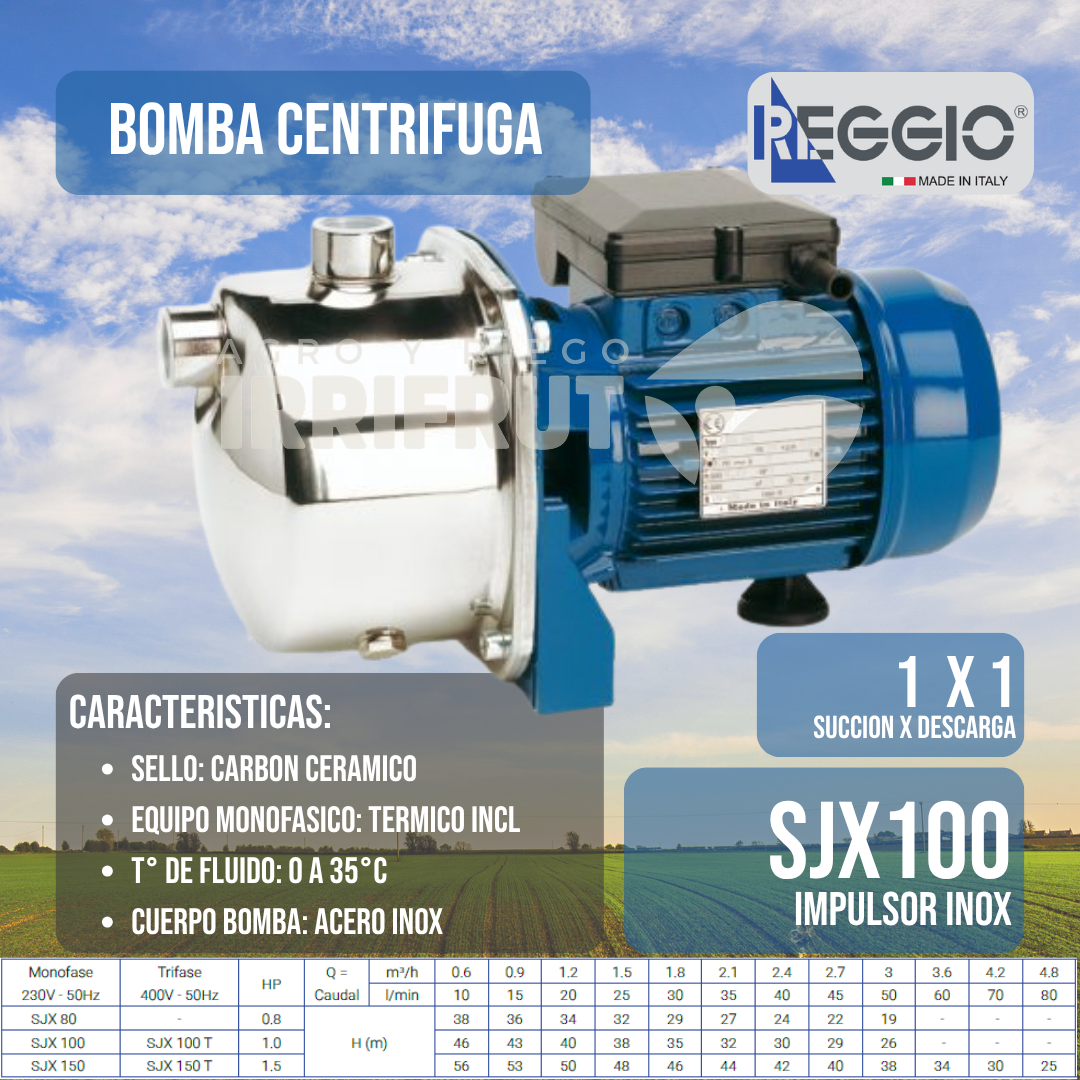 SJ 100 - Potencia 1HP - Voltaje 220v - Reggio (IT)